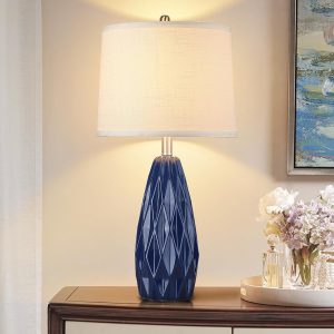 25" Deep Navy Blue Accent Table Lamp