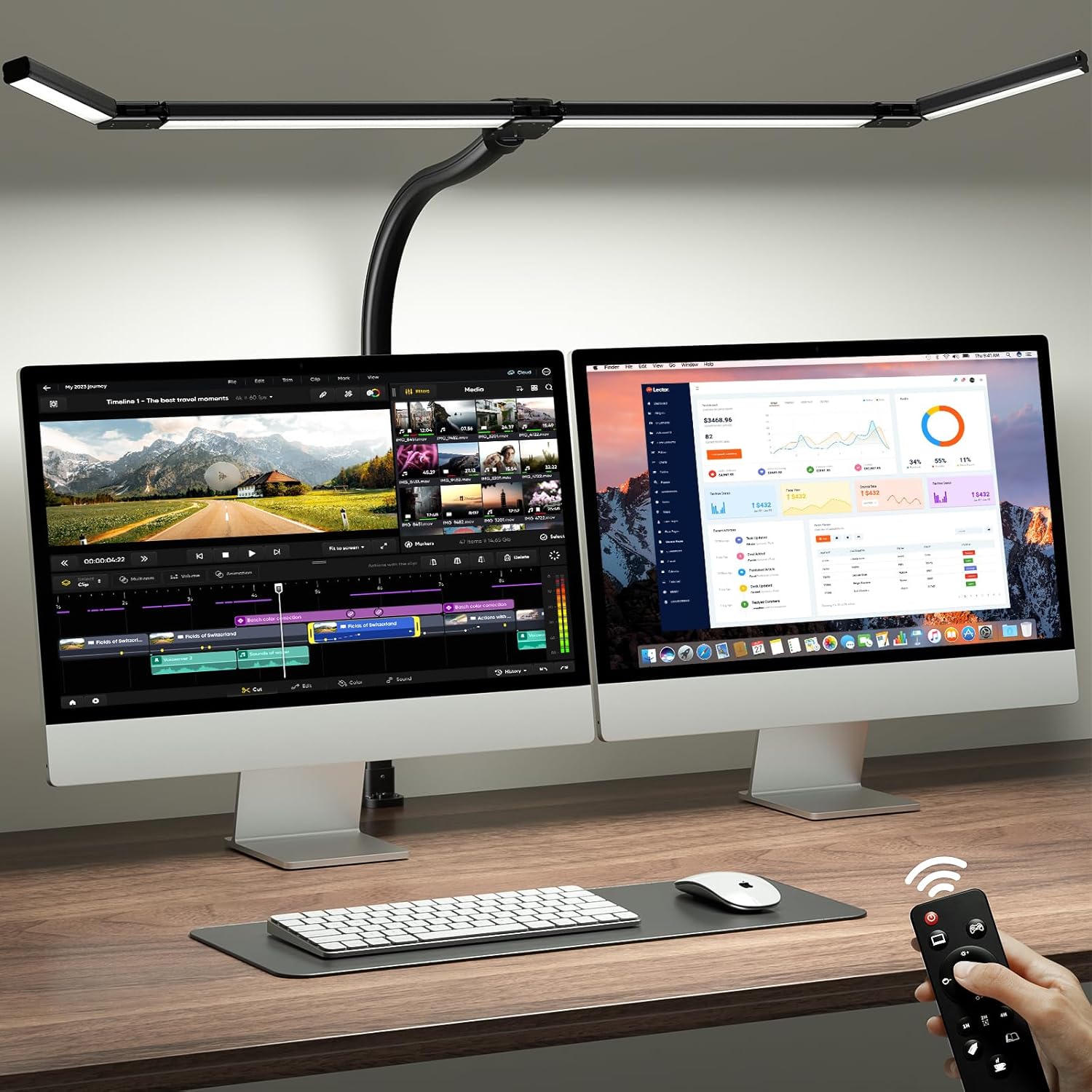 42" Clamp-Mount Adjustable LED Arm Lamp