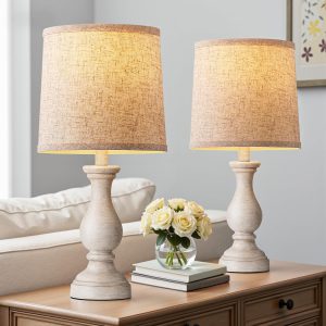 Rustic Farmhouse Twin Table Lamp Pack