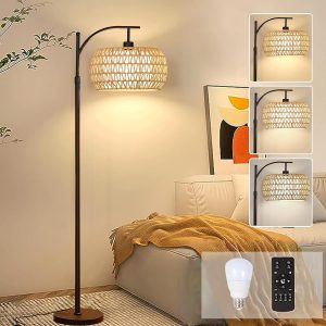 Arcvibe Boho Rattan Arched Lounge Floor Lamp